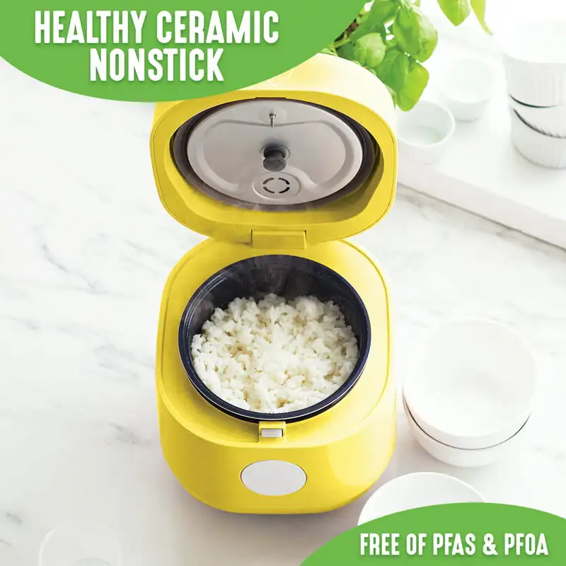 

Ceramic Nonstick, 4-Cup Rice and Grains Cooker, Yellow