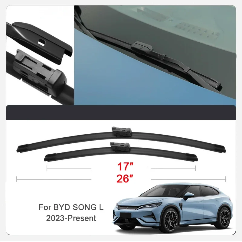 

2 шт., автомобильные щетки, стеклоочистители, лобовое стекло для BYD ATTO YUAN PLUS CHAZOR KING DOLPHIN HAN SEAGULL MINI SEAL SEALION 7 SHARK SONG