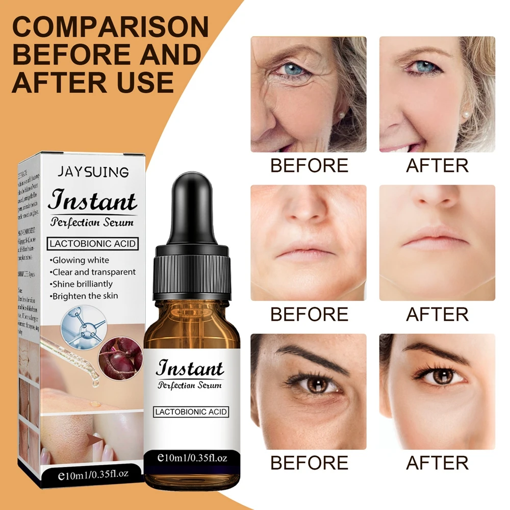 

Instant Perfection Facial Serum Lactobionic Acid Face Serum Minimize Pores Remover Wrinkle Lift Firming Tightens Essence