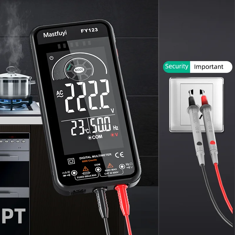 New Digital Multimeter Smart Auto Range 600V 600mA Tester Meter Ohm Hz CapacitanceTrue RMS AC DC Current voltage Multitester |