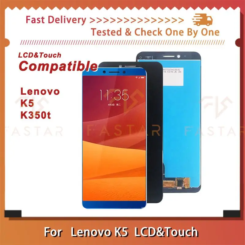 ЖК-дисплей 5,7 дюйма для Lenovo K5 K350t, сенсорный дигитайзер в сборе, сменный экран для телефона Lenovo K5 K350t, ЖК-дисплей