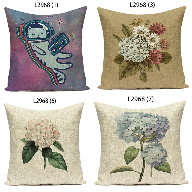 

Flower Print Pillowcase Home Decoration Linen Pillow Cover Softness Cover Pillow Pillow Covers Decorative Cushion Cover 45x45cm