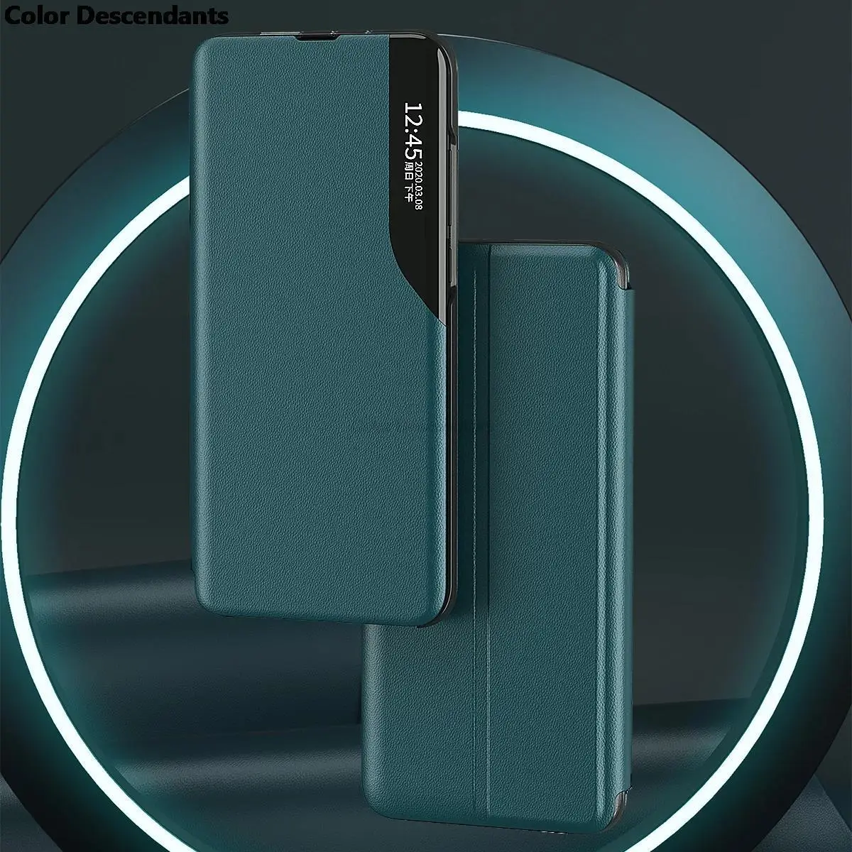 Кожаный флип-чехол с окошком для Xiaomi Redmi Note 11 Pro 11S Plus Магнитная подставка