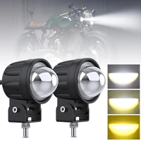 2pcs 9v 30v led driving fog light amber white projector light aux spotlight for jeep motorcycle bike tractor pickup trucks atv