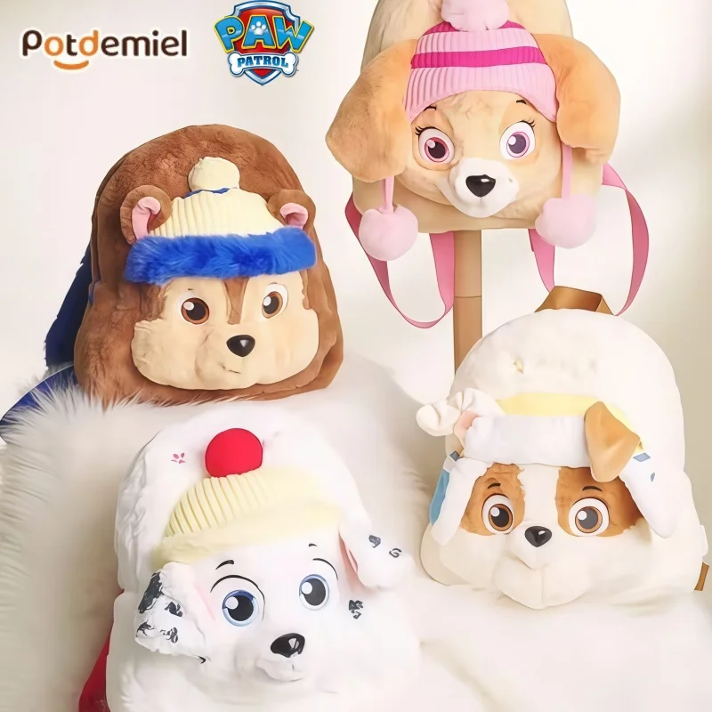 Фото Новый плюшевый рюкзак Hot Potdemiel PAW Patrol с милым мультяшным дизайном собаки, мягкий, пушистый, для малышей, маленький школьный/дорожный рюкзак для мальчиков №1