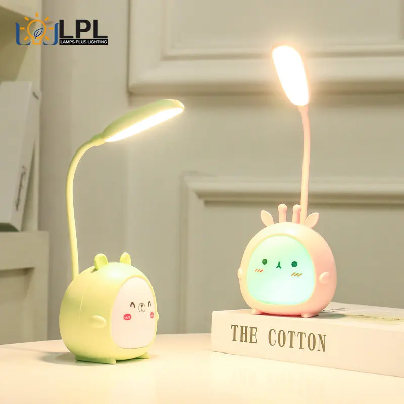 

LED Desk Lamp USB Rechargeable Three-speed Dimming Cute Dormitory Learning Reading Desk Lamp Eye Protection Bedroom Night Light