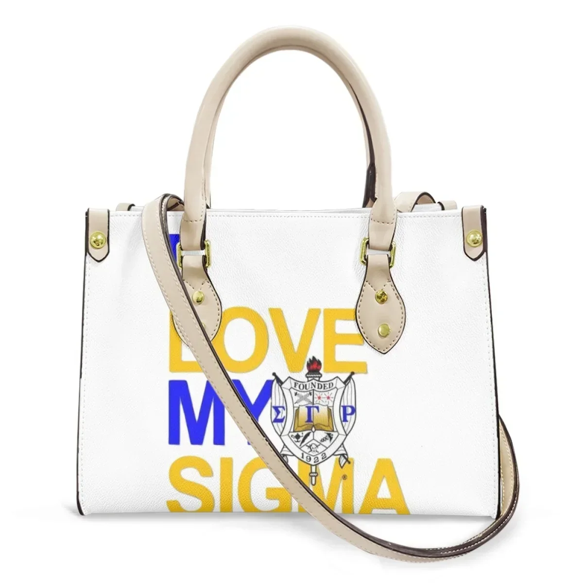 Фото Sigma Gamma Rho вечерние клатчи с принтом, женский подарок, высококачественная сумка-мессенджер из искусственной кожи с верхней ручкой, портативные сумки для покупок на открытом воздухе №1