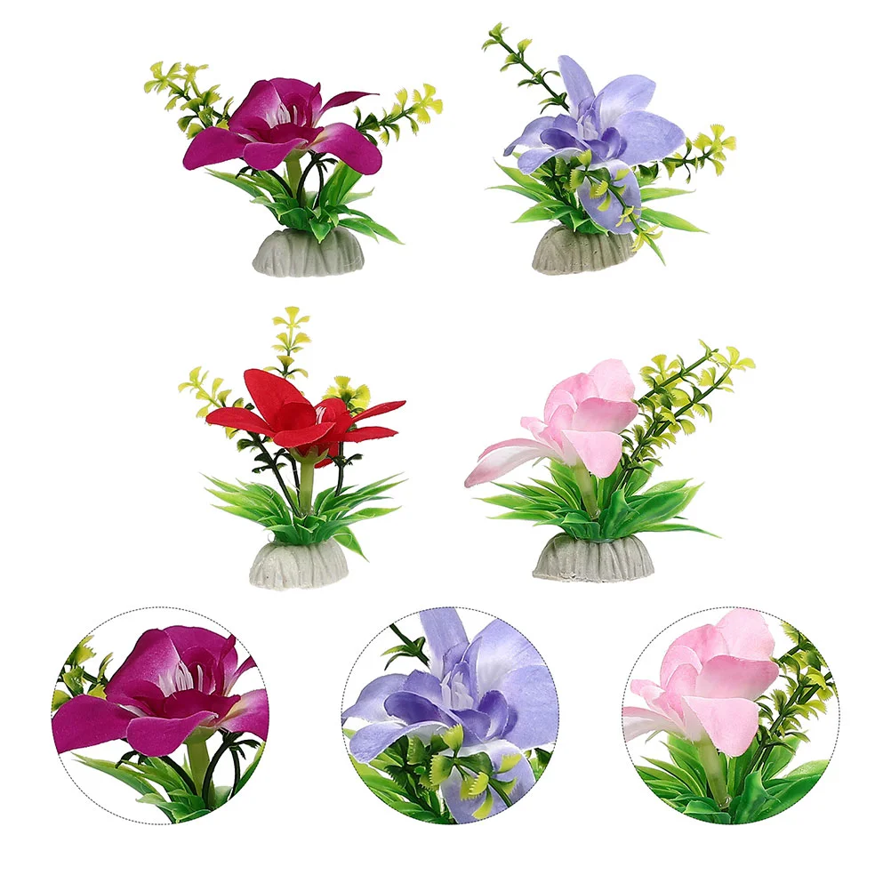 

8pcs Rustic Reusable Wear-resistant Elegant Decorative Fake Flowers Decor Sashimi Plate Supply