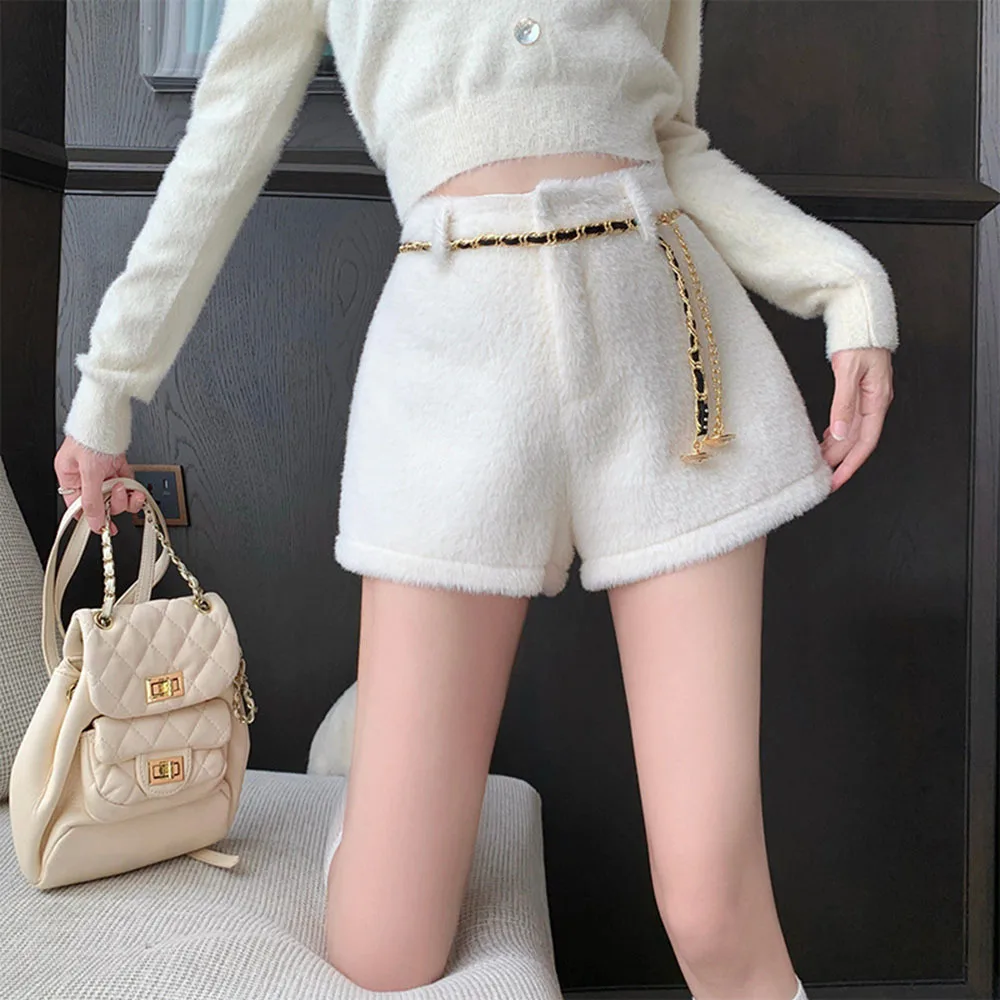 Осень-зима 202 новые знаменитости милый стиль универсальные широкие шорты из