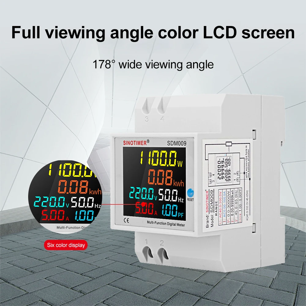 

AC40-300V/250-450V DIN-рейка Однофазный Напряжение Ток Частота Коэффициент мощности Электрический Многофункциональный измерительный прибор
