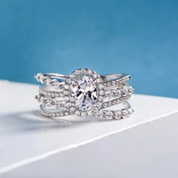 new 100 s925 real silver inlaid zircon simple popular ladies ring high end temperament cz ring womens wedding jewelry