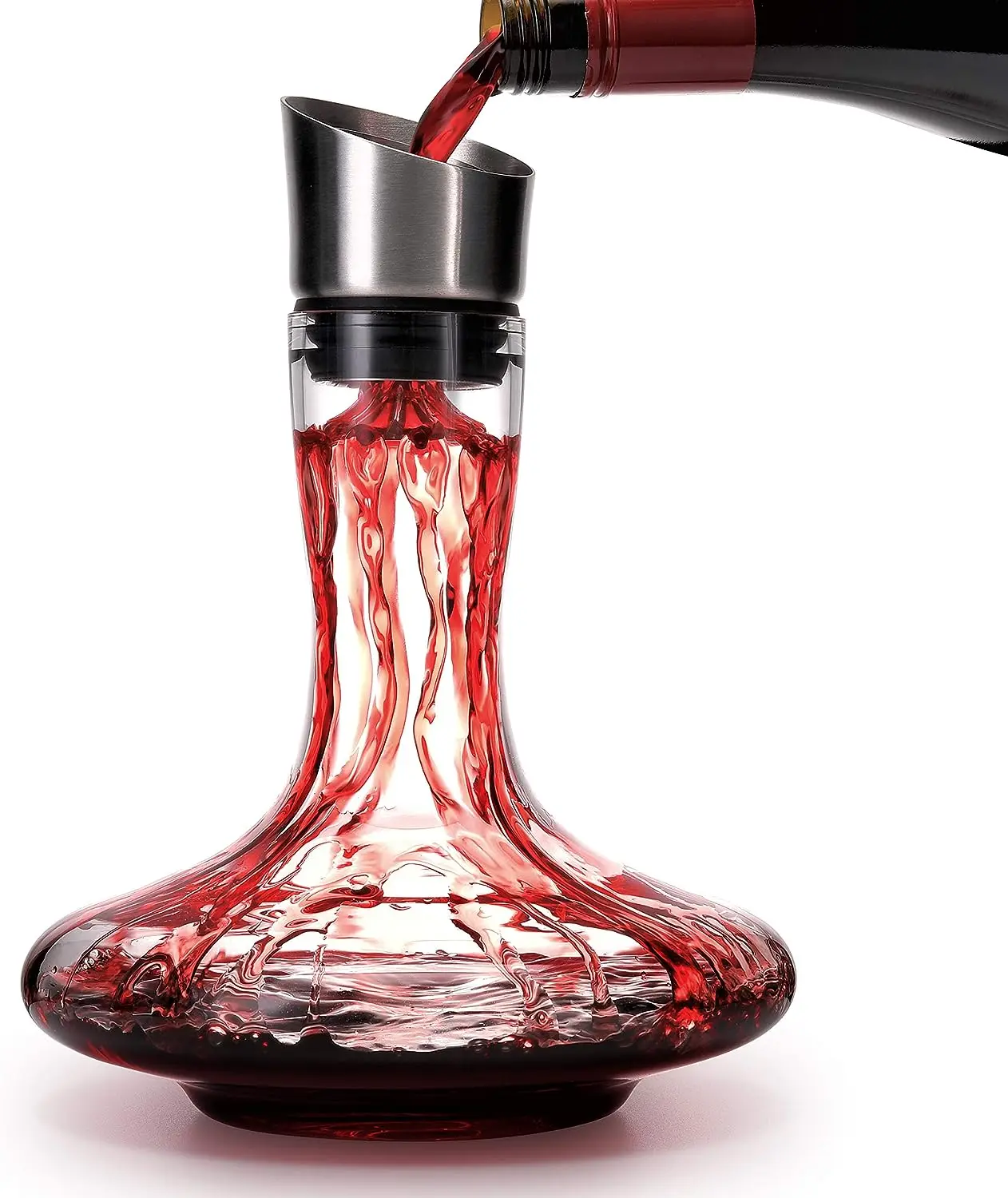 

Decanter Built-in Aerator Pourer, Wine Carafe Red Wine Decanter,100% Lead-free Crystal Glass, Wine Hand-held Aerator, Wine Gift,