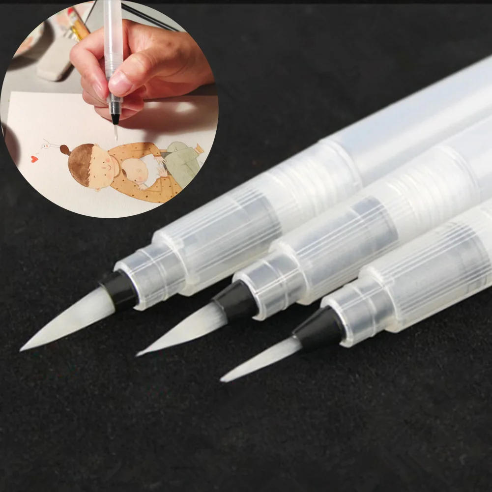 

3pcs Fountain Pen Set School Students Plastic Durable Doodling Watercolor Kids Gift Portable Art Painting Stationary