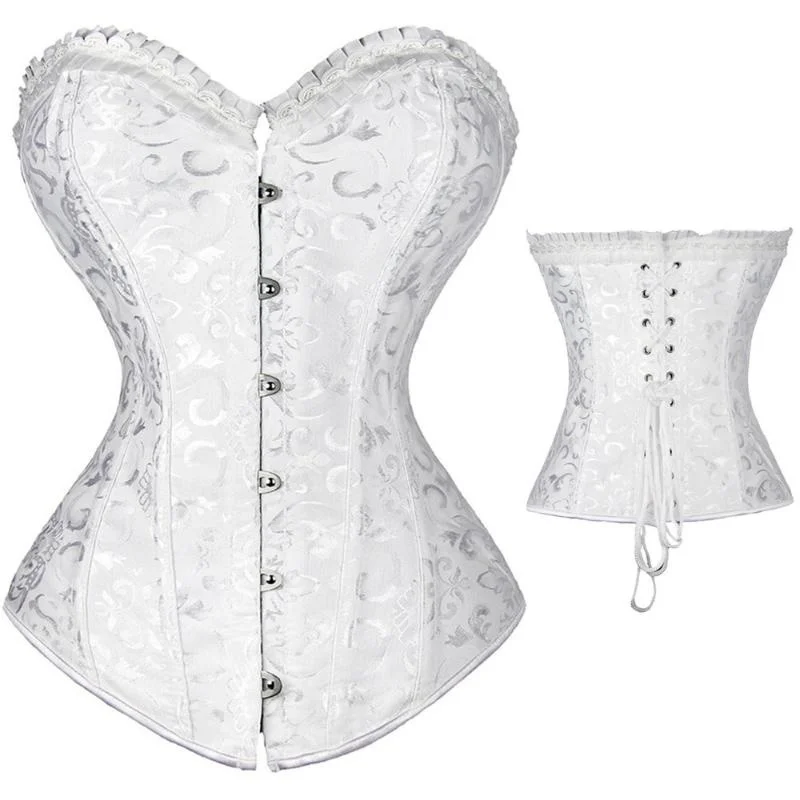 

Bustiers & Corsets Women's Steampunk Spiral Steels Boned Corset Sexy Jacquard Overbust Corselet And Waist Cincher Shapewear Plus
