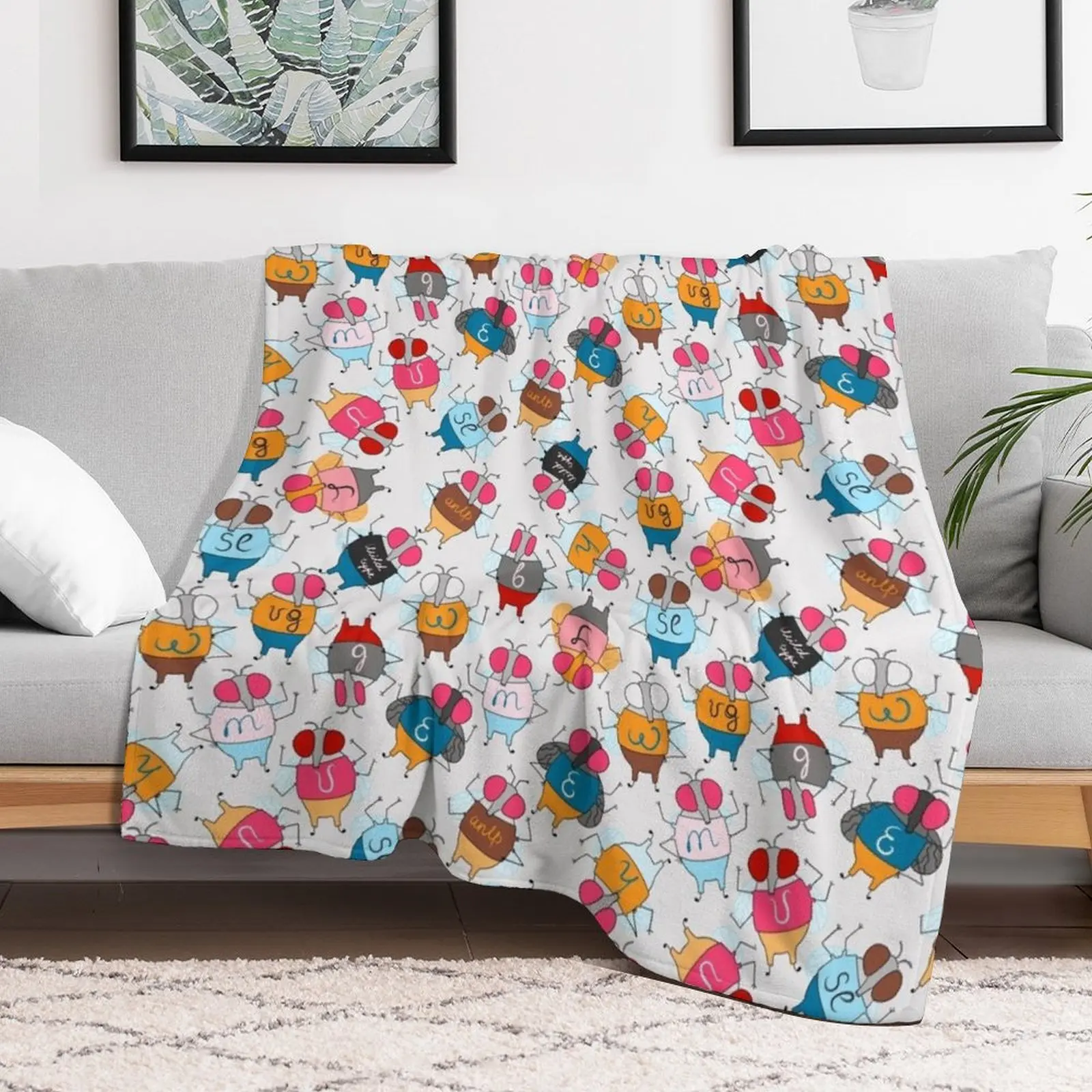 Милое одеяло Drosophila Melanogaster Mutants на светло-сером цвете фланелевое Хэллоуин