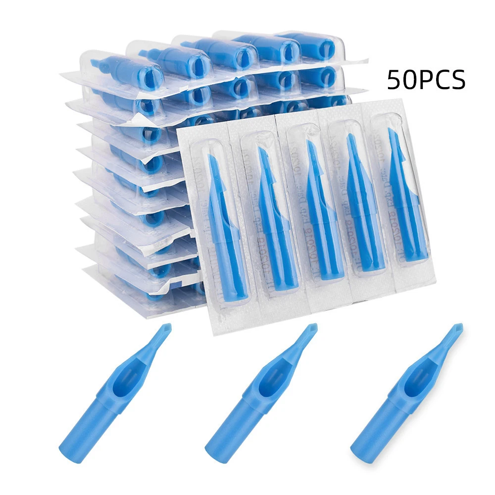 50pcs DT/RT/FT Permanent Makeup Tips Disposable Tattoo Needle Tips Plastic Nozzles Needle Tips for Tattoo Machine