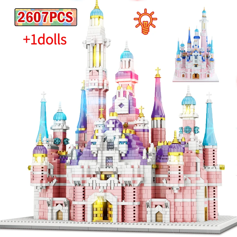 

3341PCS City Girls Dream Princess Castle Architecture Mini House Building Blocks Figures Bricks With LED Ligth Toys For Children
