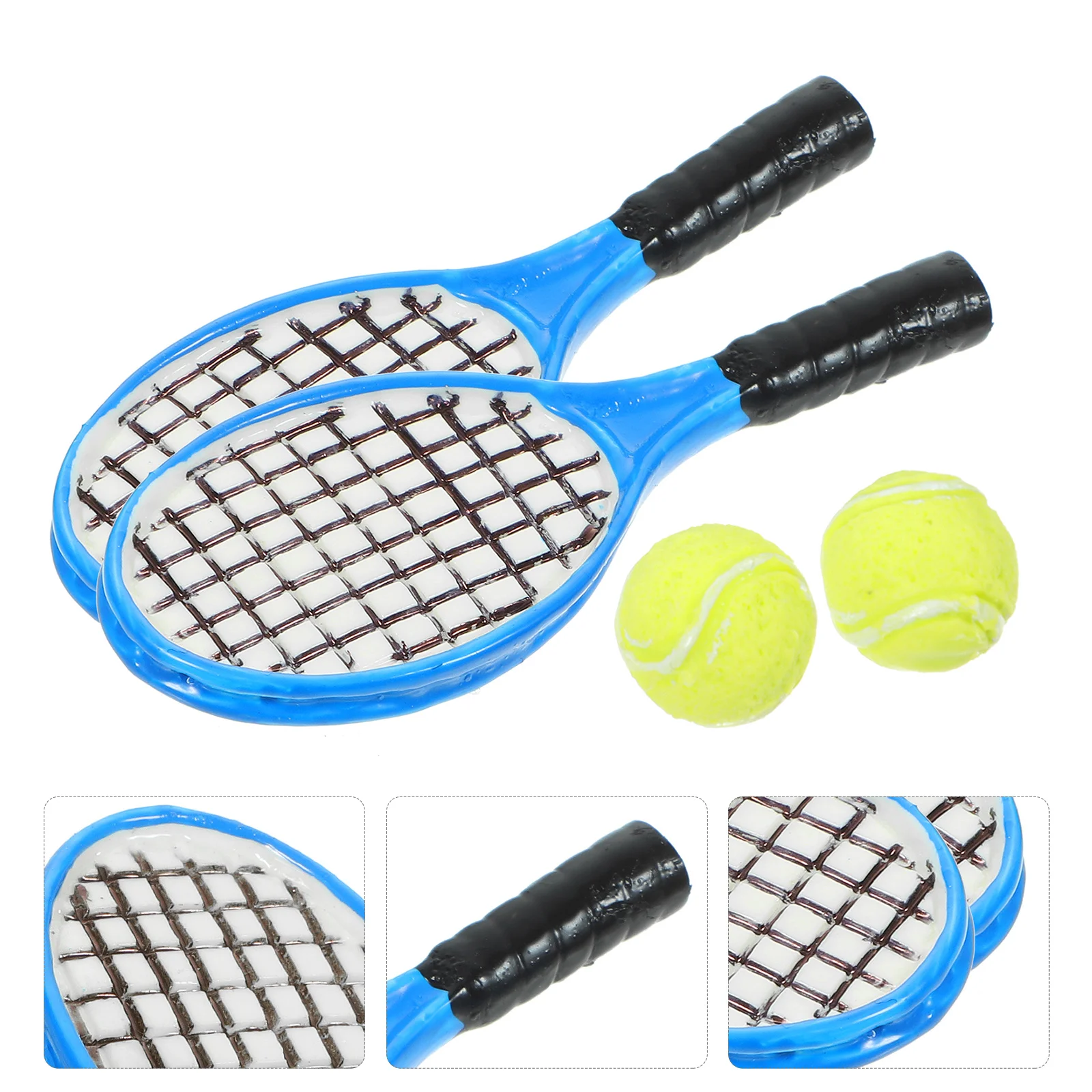 

Модель теннисной ракетки из реалистичной смолы, модель теннисной ракетки, модели теннисных ракеток для аксессуаров, 4 шт.
