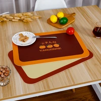 chinese light luxury leather table mat home kitchen decoration romantic easten food mat heat home bowl cup mat