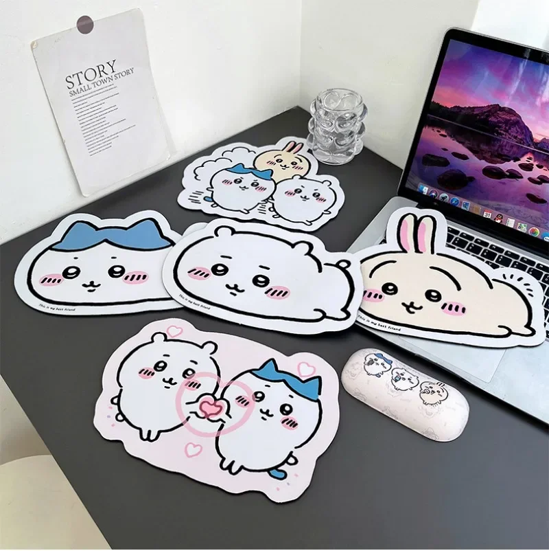 MINISO Chiikawa мультяшный кожаный коврик для мыши специальной формы Hachiware Usagi милый