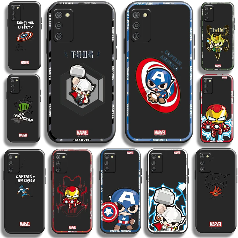 

Cartoon Marvel Avengers for Samsung Galaxy A03 A03S Phone Case Carcasa funda Shockproof Black full Protection Shell Soft Cover