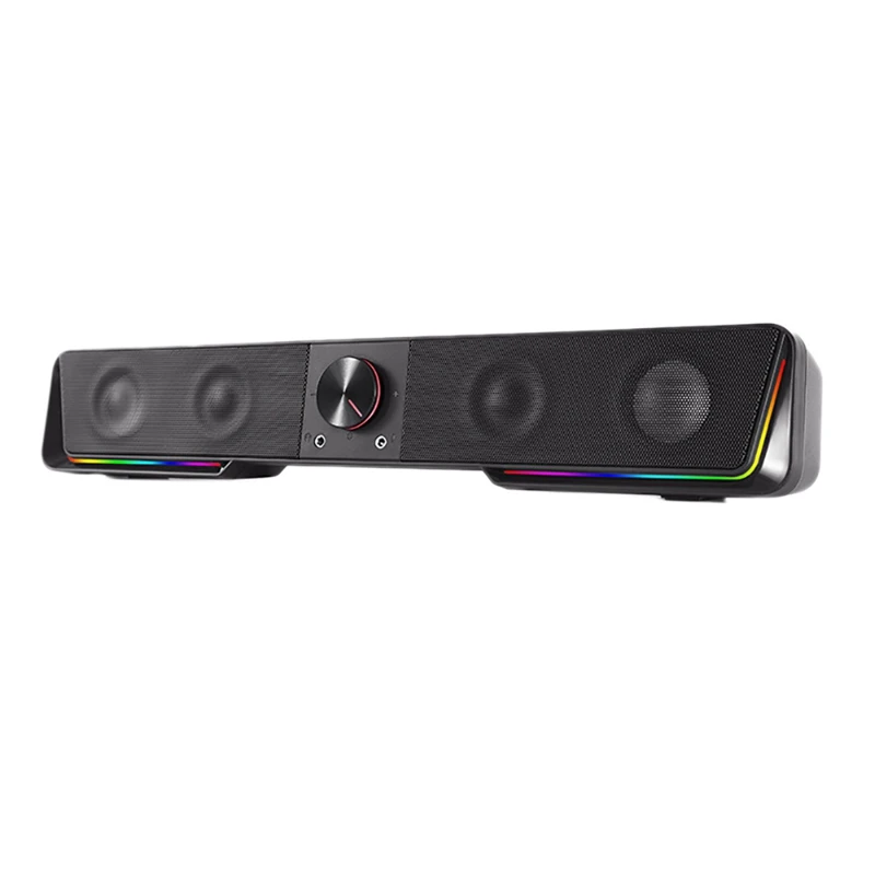 

Gaming PC Speakers Colorful LED Lights 6W PC Sound Bar Bluetooth 5.0 Or 3.5Mm AUX Input Connection For Desktop PC