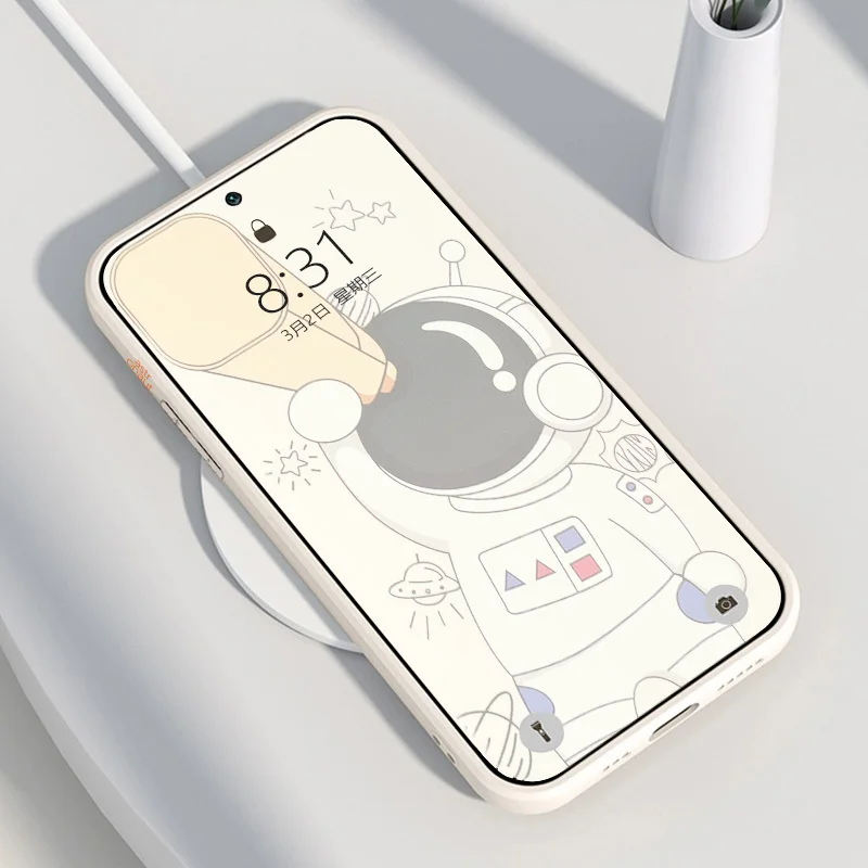 Астронавт Карикатура Ремешок для Руки Чехол для Телефона Для Samsung S22 Ultra S21 S20 FE S10 Plus A52S A52 A72 5G A32 A51 A71 A50 Мягкий Ковер