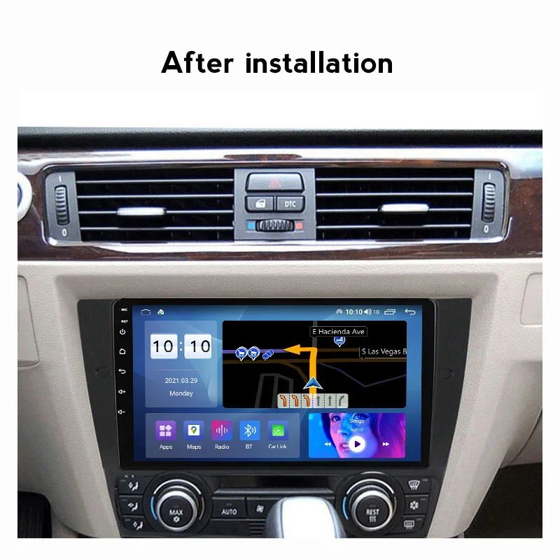 Автомагнитола 2DIN 9 дюймов Android 11 GPS для BMW 3 серии E90 E91 E92 E93 4G LTE Wi-Fi Carplay DSP IPS BT 8 + 128G