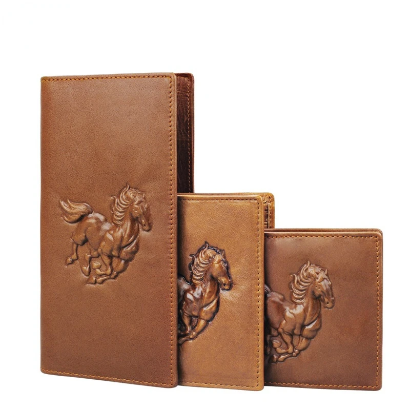 wallet for men Men's mid-length short leather wallet embossed animal clutch bag multi-card fashion men's wallet bag retro