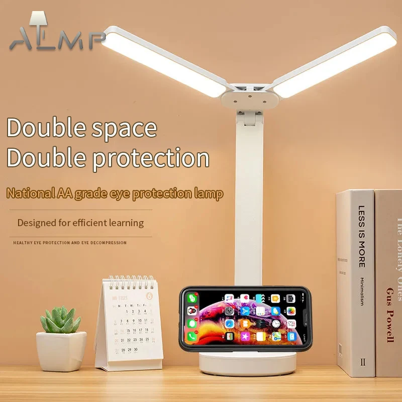 

Desk Lamp Double-head Table Lamps Nordic Lamp Desk Light College Dorm Bedroom Lamp Modern Table Lamp 2022 Eye Protection Lights