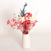 artificial split type real babysbreath eucalyptus bouquet for home decor white hydrangea gypsophila dried flowers blossom