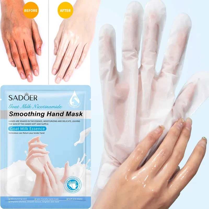 

Goat Milk Moisturizing Hand Mask Spa Gloves Exfoliating Patches Whitening Peeling Anti Aging Remove Dead Skin Care Beauty Health