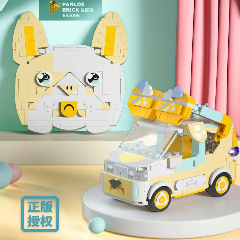 

Cartoon Animal Wuling Mini EV Cute Tiger Rabbit Theme Car Building Block Assembly Toy Desktop Decoration for Children Gifts