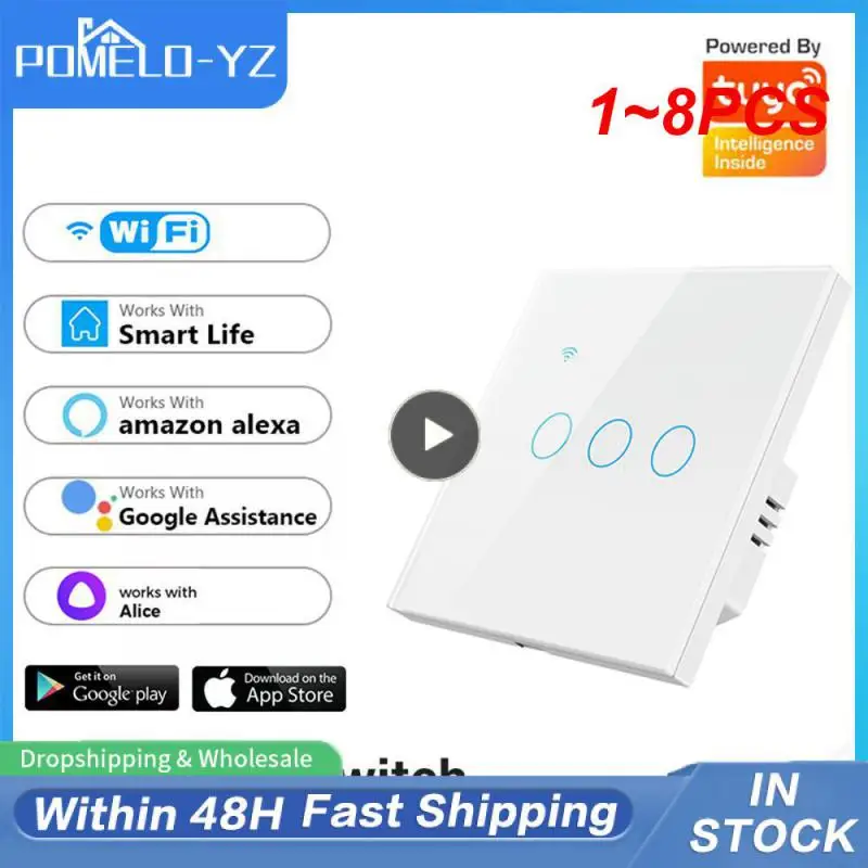 Переключатель настенный сенсорный с поддержкой Wi-Fi, 1-8 шт.