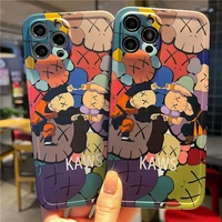 cartoon bear fashion doodle phone cases for iphone 13 12 11 pro max xr xs max x 78plus couple drop resistant silicone cover