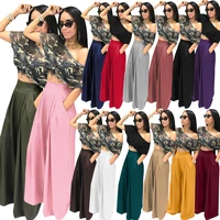 ladies wide leg casual pants spring and autumn womens fashion personality solid color flared trousers wide leg pants women