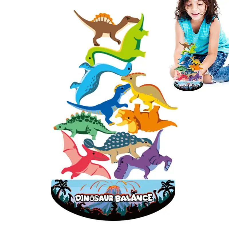 

Dinosaur Stacking Toys For Kids Dinosaur Building Blocks Toy Wear-resistant Preschool Educational Toy Balance Competition Game