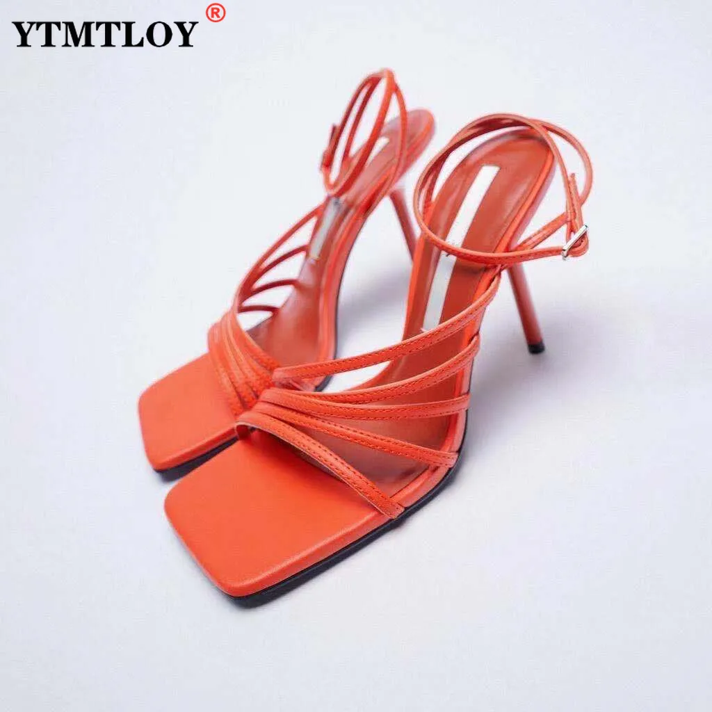 

Босоножки женские на высоком каблуке, черные босоножки с ремешком на щиколотке, удобная летняя обувь, большие размеры, 2022