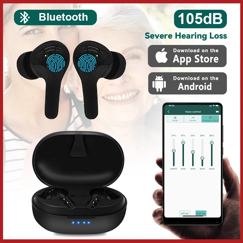 Şarj edilebilir işitme cihazları Bluetooth işitme cihazı uygulaması sağırlık için yüksek güç amplifikatörü ciddi kayıp aparelho auditivo