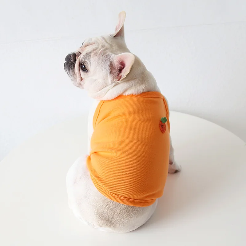 

French Bulldog Clothes Fluorescent Suspender Dog Vest Cute Fruit Cotton Fat Dog Clothes Small Dog Clothes Puppy Chihuahua