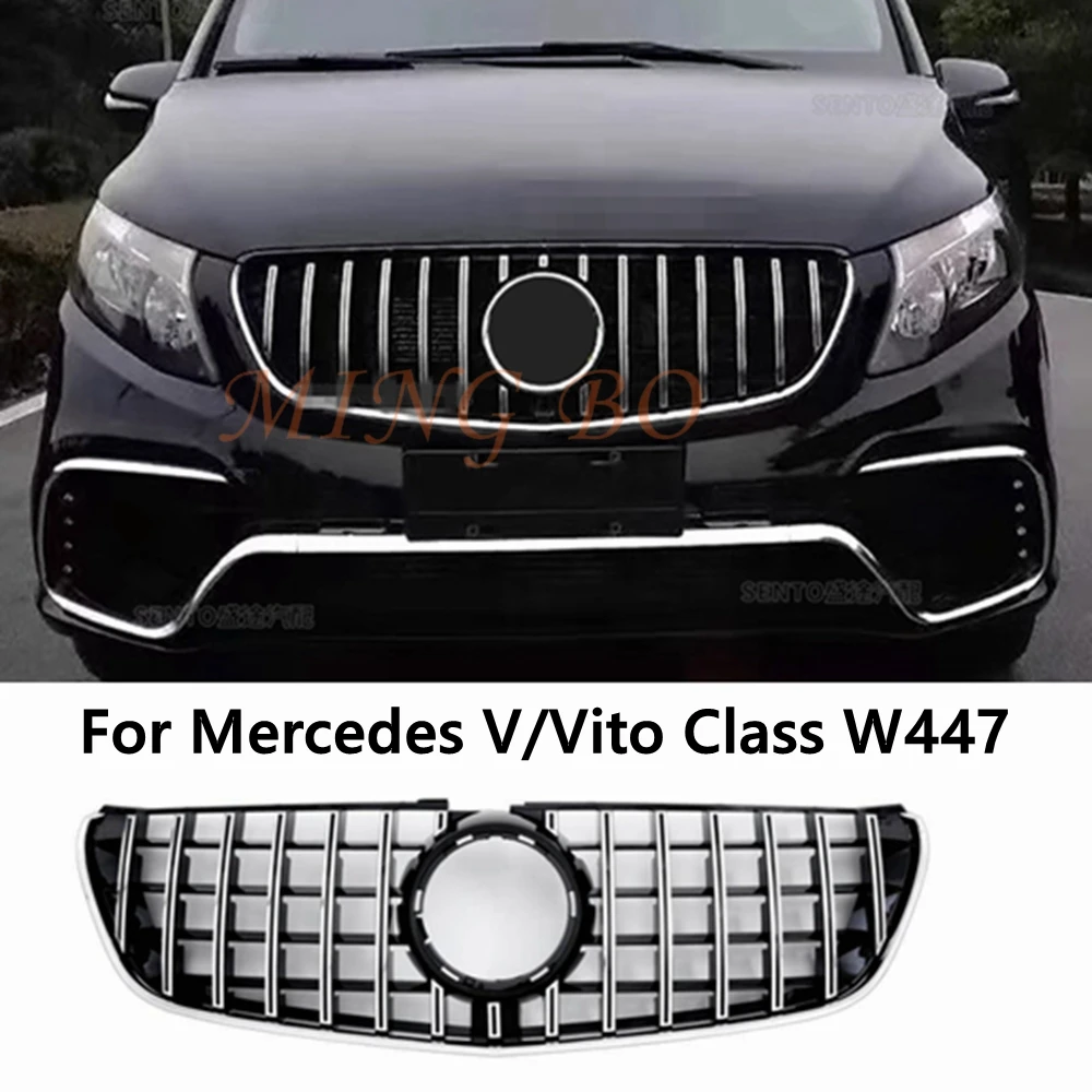 

Для Mercedes W447 Benz V Vito 2014 -2019 2020-2021 обновленная Настройка переднего входного бампера решетка гонки гриль GT Алмазный Facelift