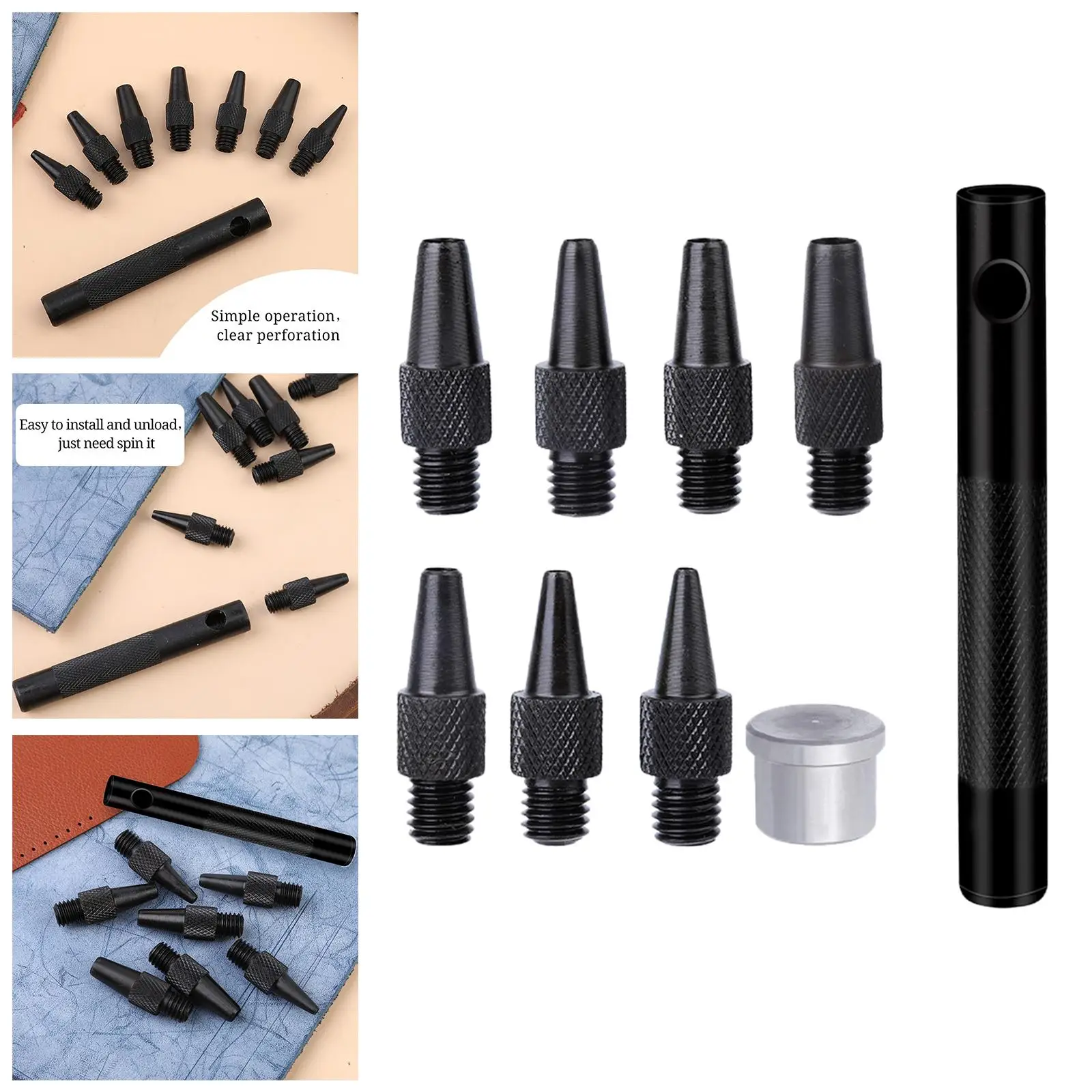 

Металлический Дырокол Набор инструментов круглая форма различные размеры кошелек DIY Резак Инструменты для кожевенного ремесла холст карто...