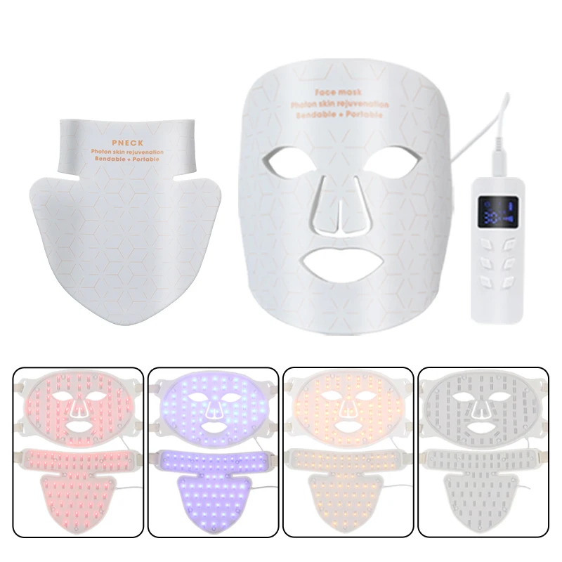 

Led Facial Mask 7 Colors with Neck Light Therapy Skin Rejuvenation Beauty Skin Care Whitening Skin Shrink Pores Device Home Spa