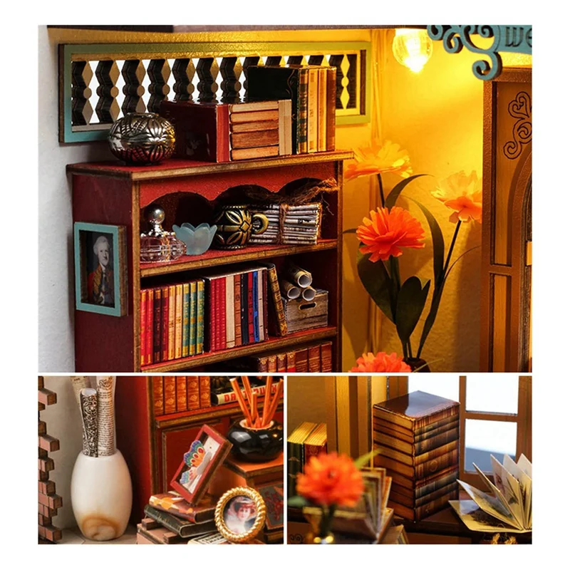 Набор сделай сам в виде книжного узла набор 3D деревянных пазлов для книг модель