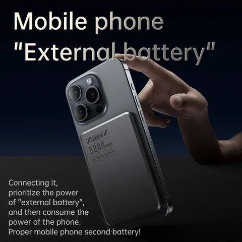 Тонкое портативное зарядное устройство емкостью 5000 мАч Power Bank Qi, магнитное беспроводное сверхбыстрая зарядка Powerbank для iPhone Xiaomi Samsung, г