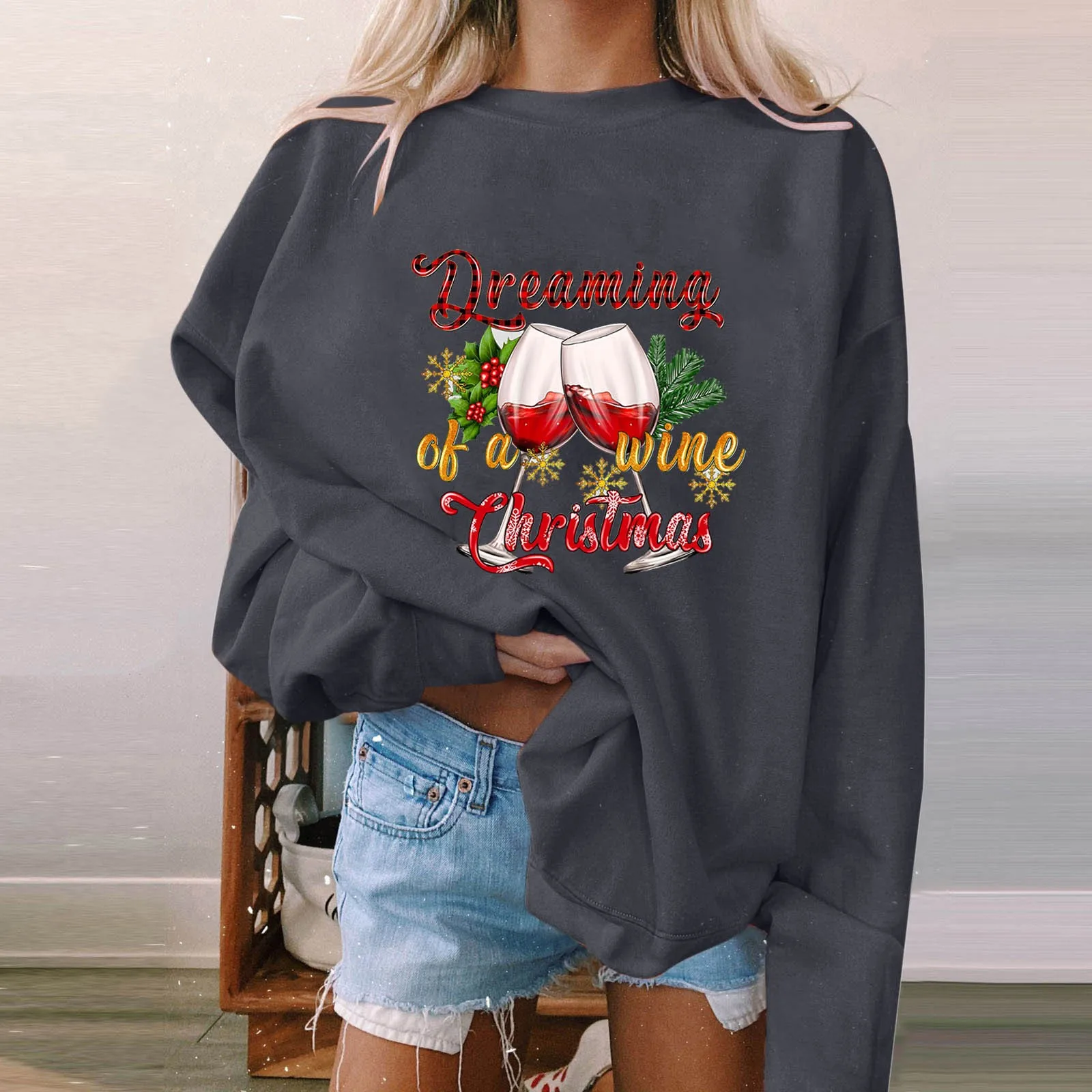 

Женская тонкая Толстовка с длинным рукавом и круглым вырезом