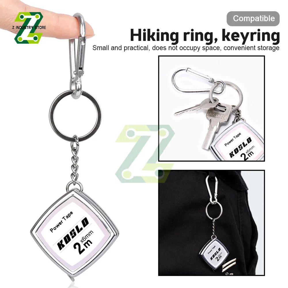 

2M Retractable Ruler Measure Tape Keychain Construction Tools Roulette Measuring Instruments Pocket Centimeter Woodworking