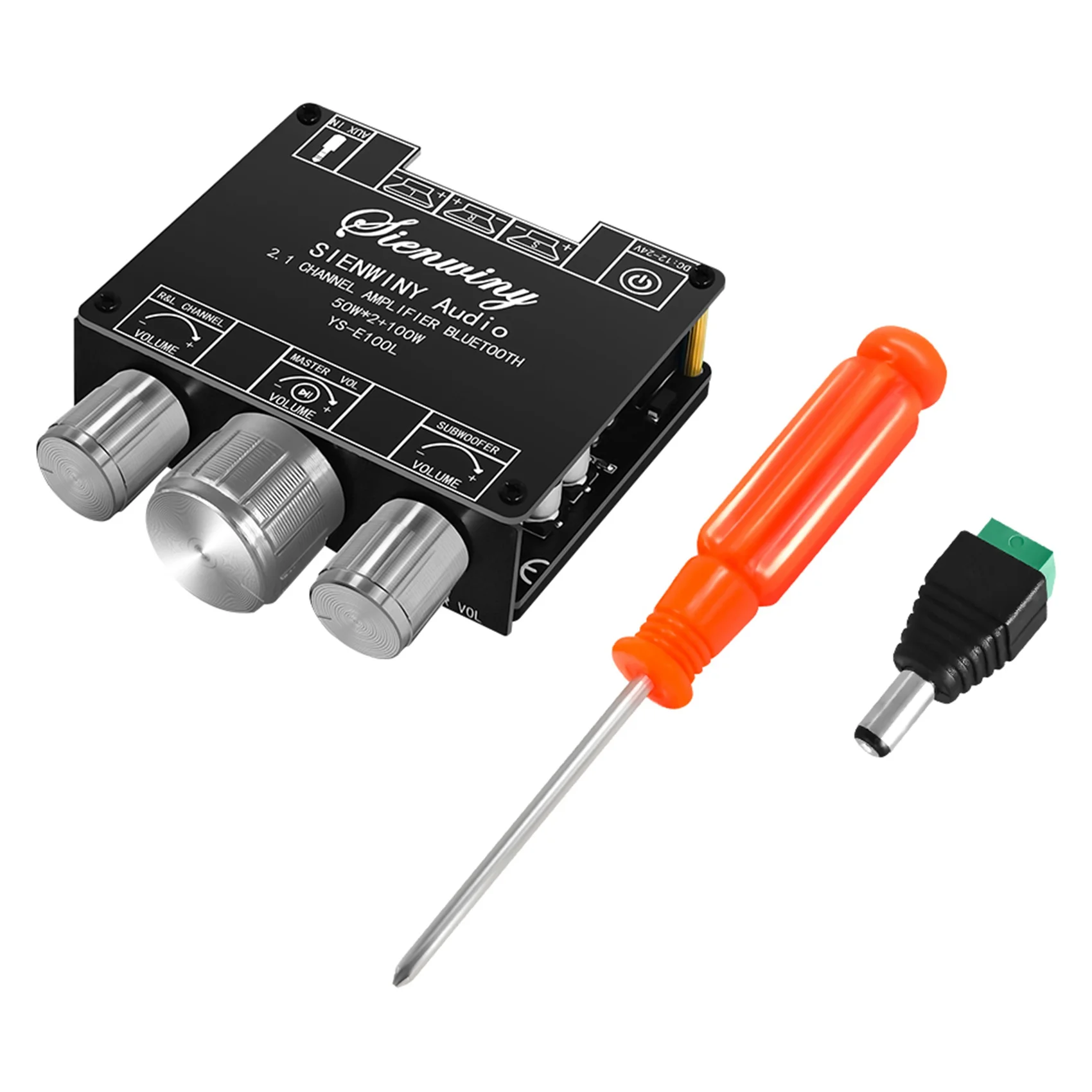 

YS-E100L 2.1-Channel Bluetooth Amplifier Board 50Wx2(Left Right Channel)+100W(Subwoofer) Audio Amplifier Module DC9-24V