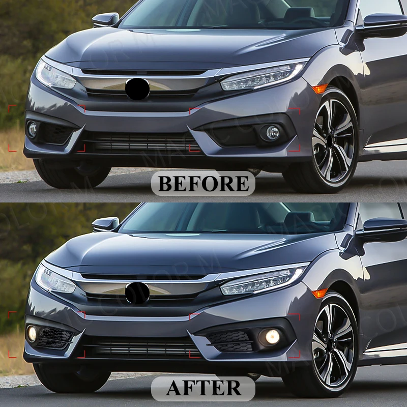 Светодиодные противотуманные фары для Honda Civic Sedan 2016 2017 2018 10-го поколения крышка