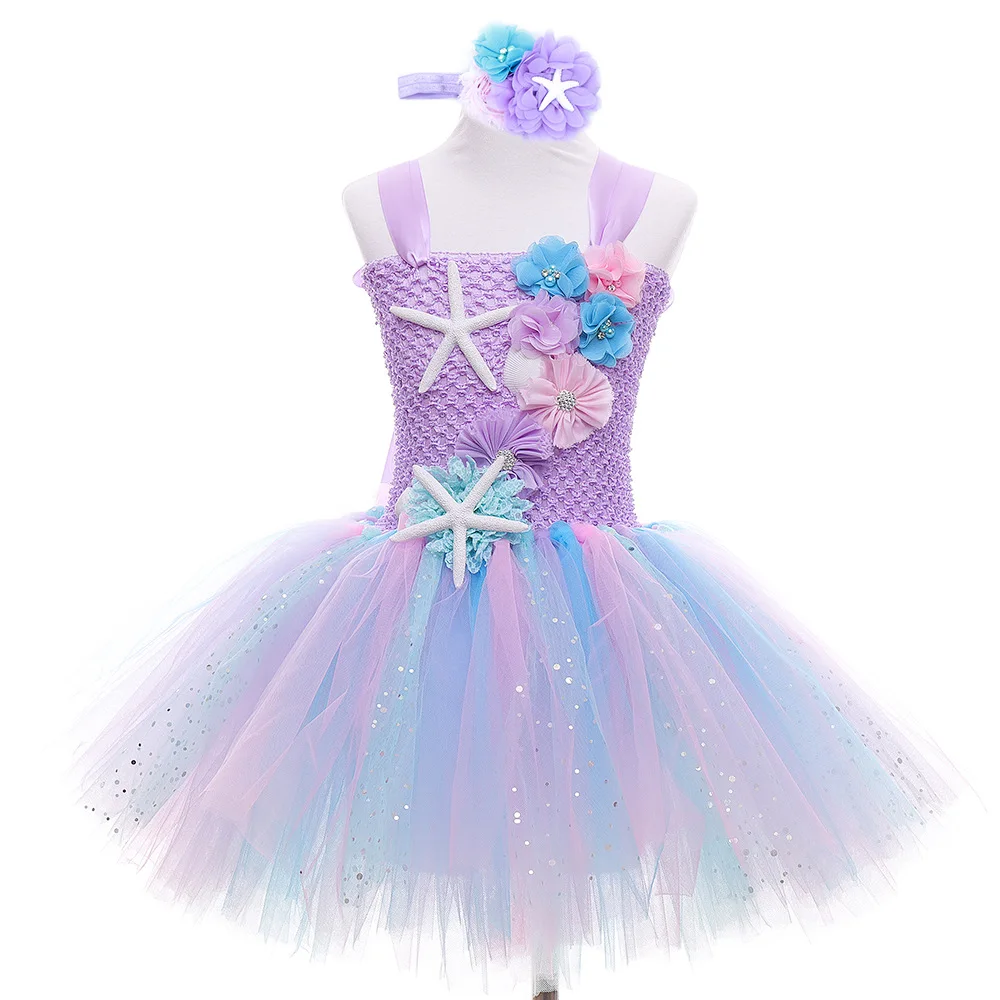 

Mermaid Cosplay children's Princess Dress middle school children's festival performance dress girl fluffy dress